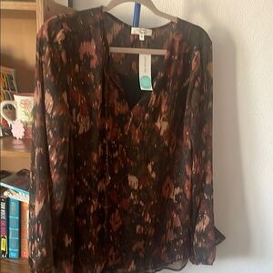 Chico's Sheer Floral Blouse